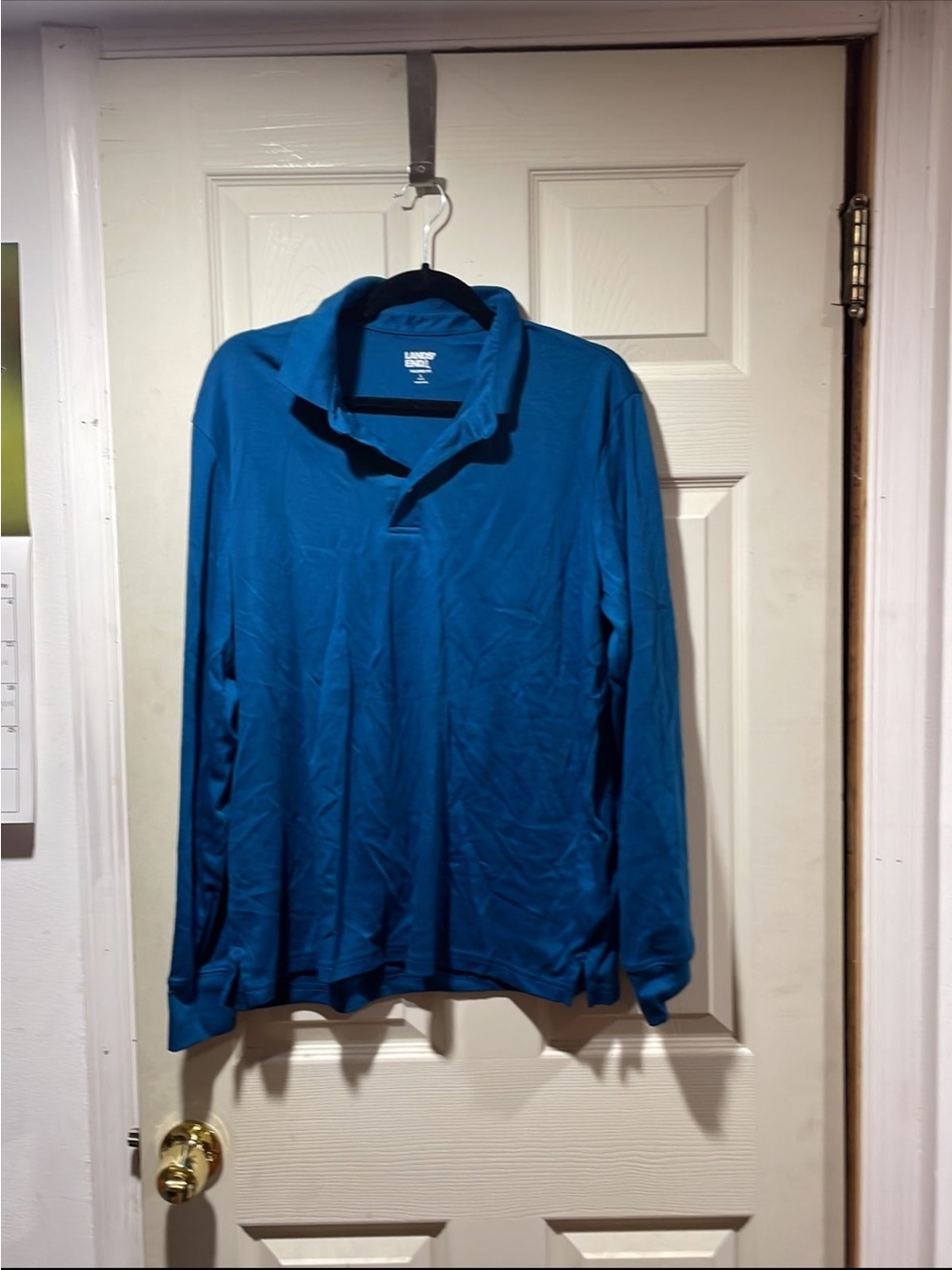 Lands' End Blue Tailored Fit Polo